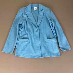 Weekenders‎ Knit Blazer Jacket Women's Medium Blue One Button Career Casual